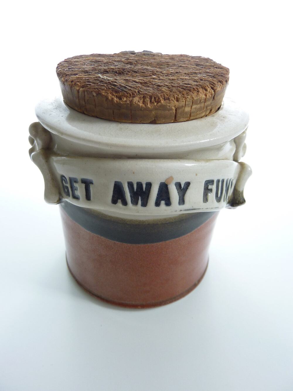 Vintage Money Jar Get Away Fund Ceramic Cork Savings Jar, Pottery Cash Container